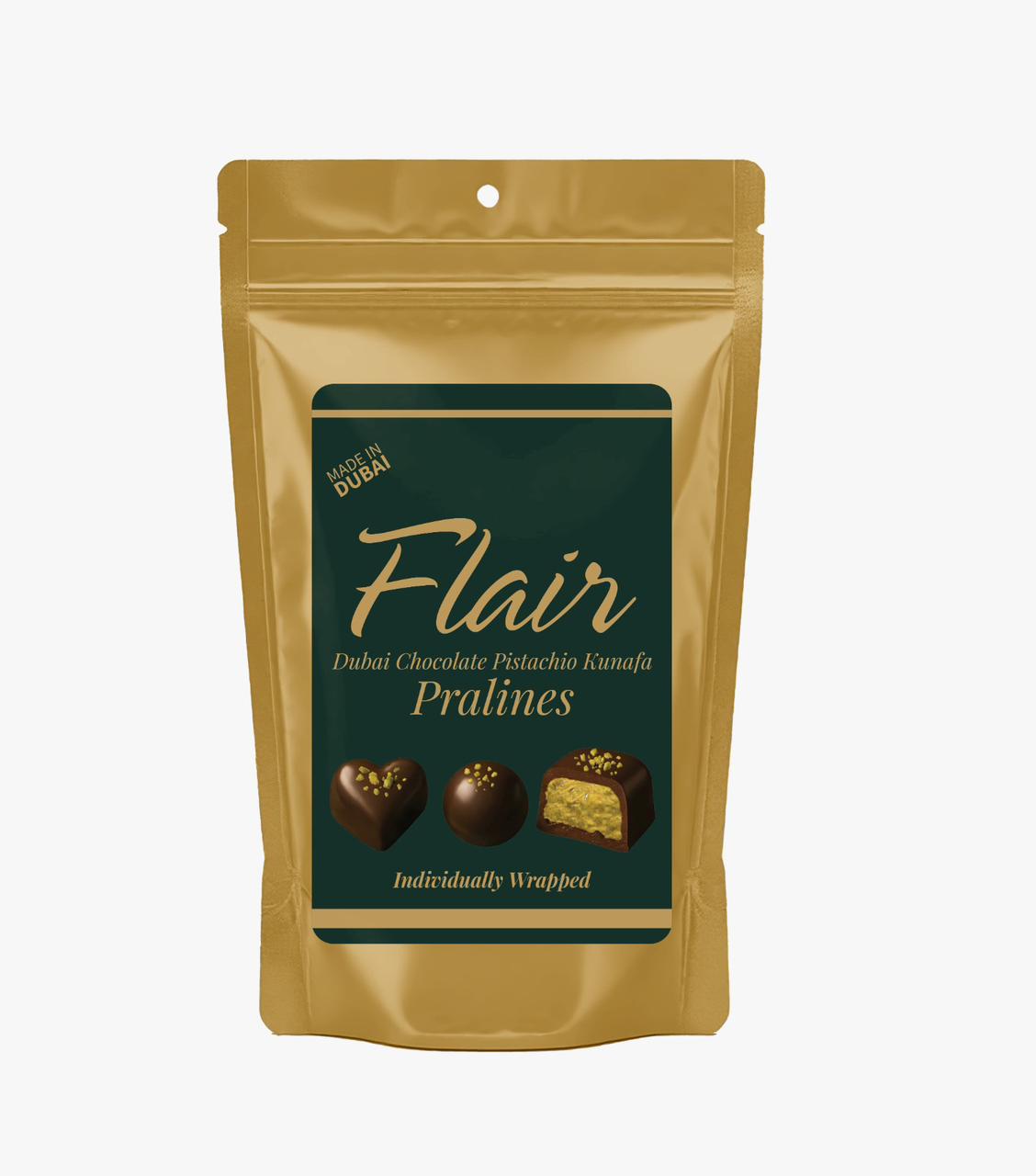 Flair Dubai Chocolate Pistachio Kunafa Pralines Pouch 120g