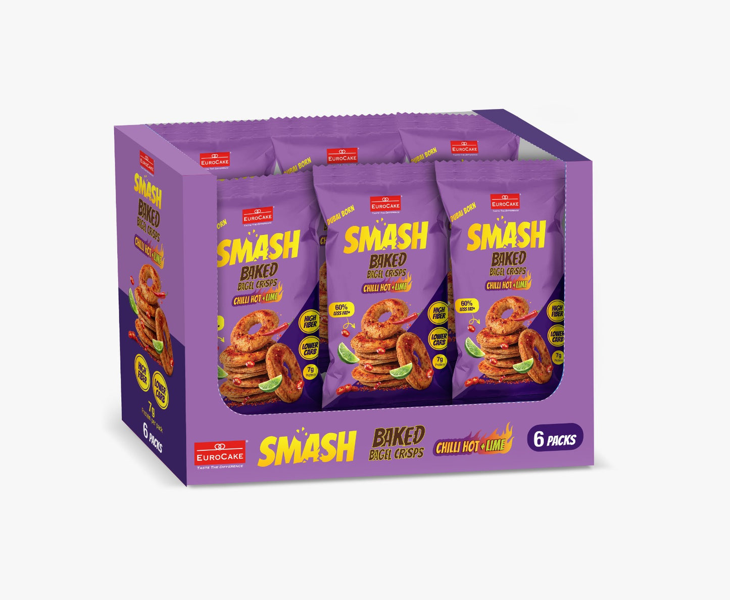 SMASH Baked Bagel Crisps Chilli Hot + Lime 40g