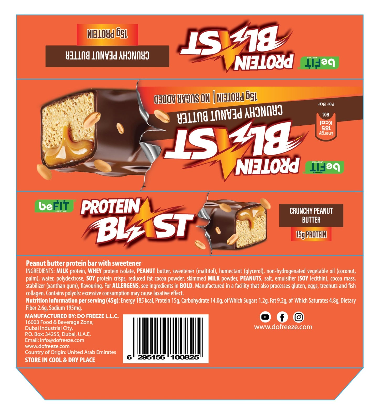 Befit Protein Blast Crunchy Peanut Butter 45g