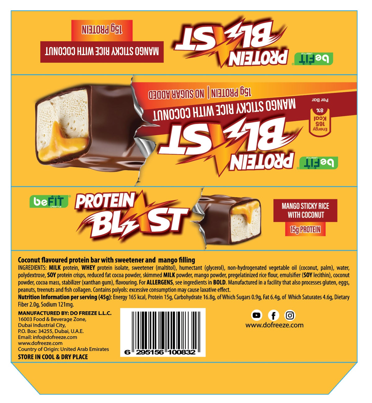 Befit Protein Blast Mango Sticky Rice with Coconut 45g