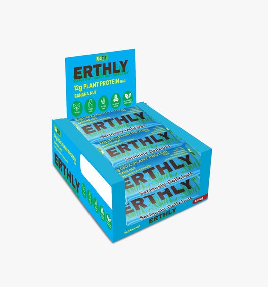 ERTHLY by Befit Banana Nut plant protein bar box of 6