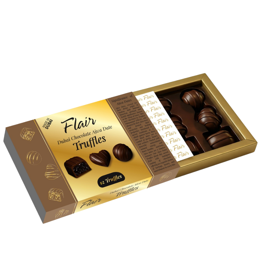 Flair Dubai Chocolate Ajwa Dates Truffles Gift Box