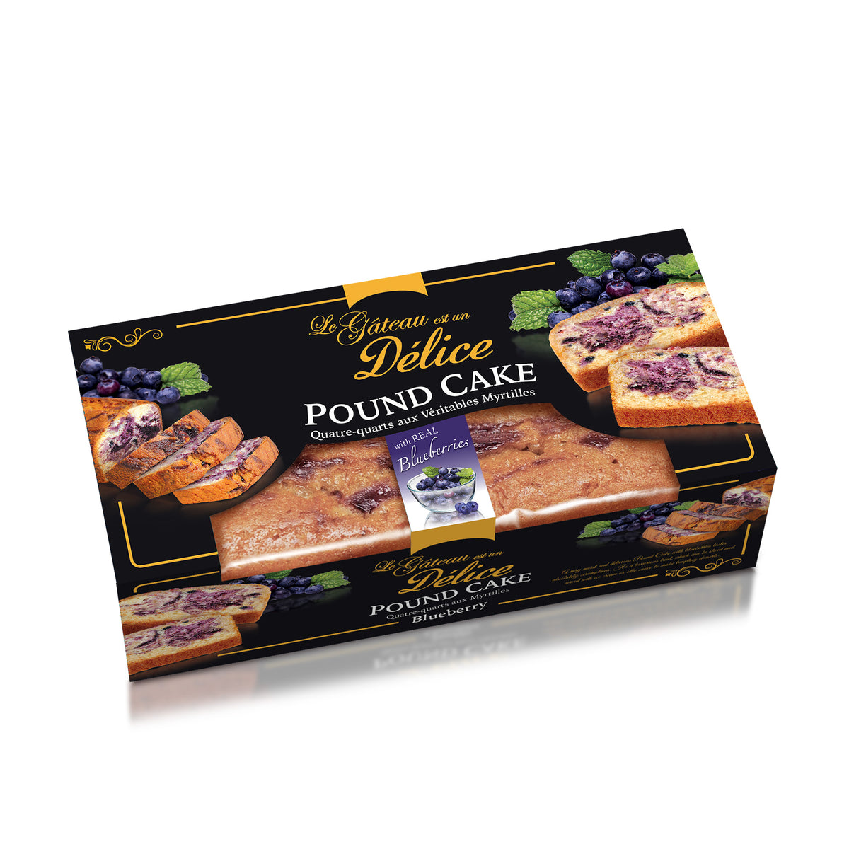 Le Gateau est un Delice Blueberry Pound Cake with Real Blueberries