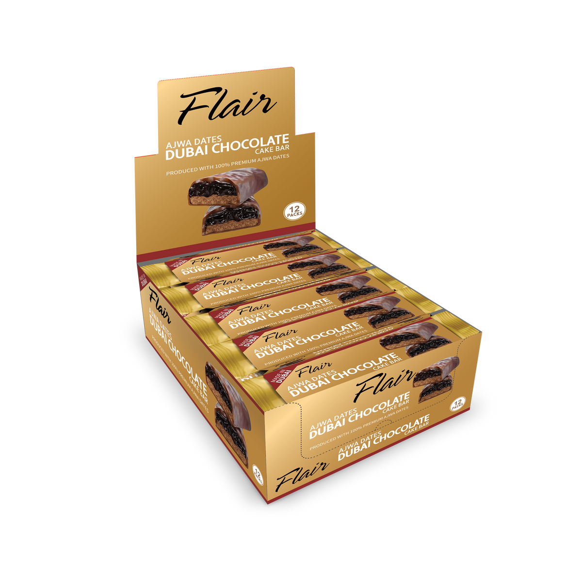 Flair Dubai Ajwa Dates Chocolate Cake Bar - 55g