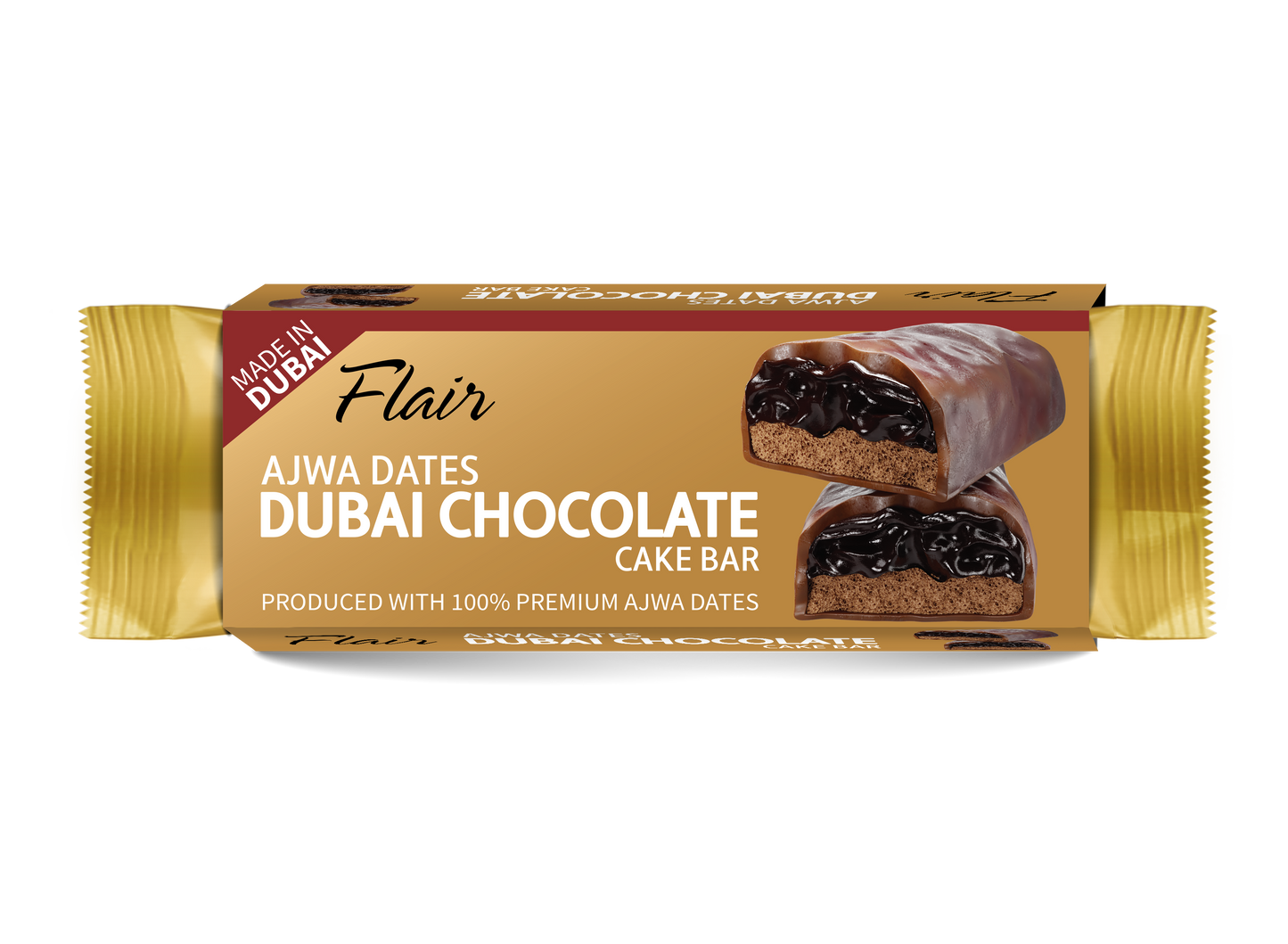 Flair Dubai Ajwa Dates Chocolate Cake Bar - 55g