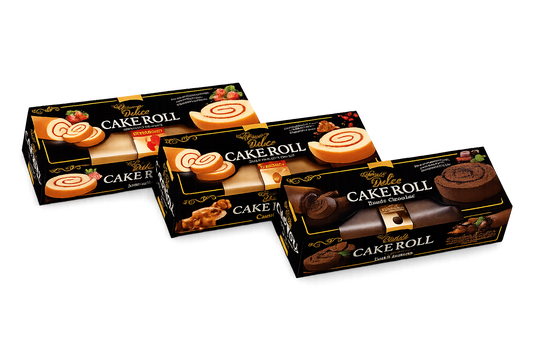 Delice Cake Roll Variety Pack - Strawberry, Caramel & Double Chocolate (3 x 320gm)