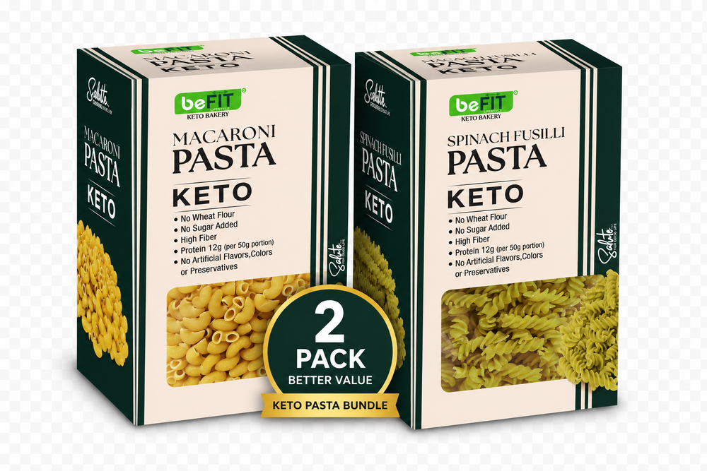 Befit Keto Pasta Duo — Macaroni + Spinach Fusilli (2 x 200gm)