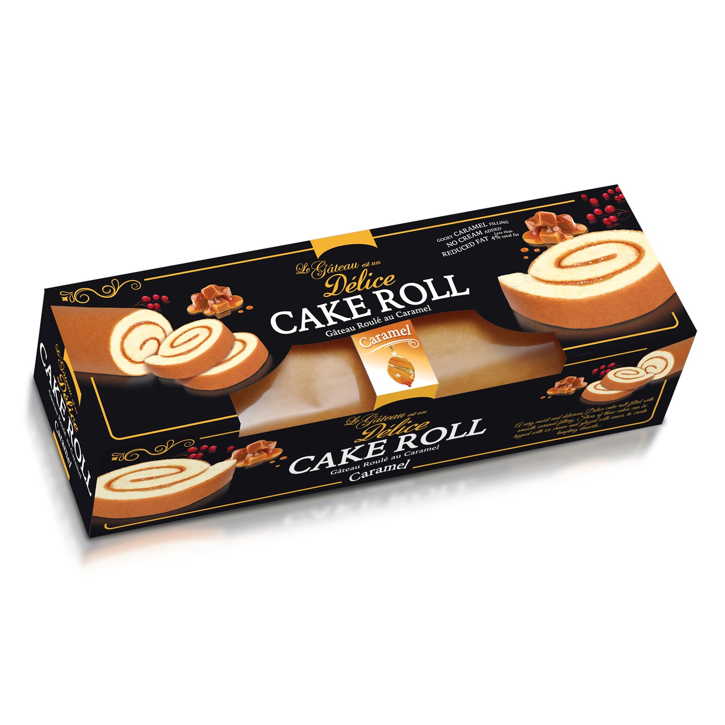 Delice Cake Roll Variety Pack - Strawberry, Caramel & Double Chocolate (3 x 320gm)