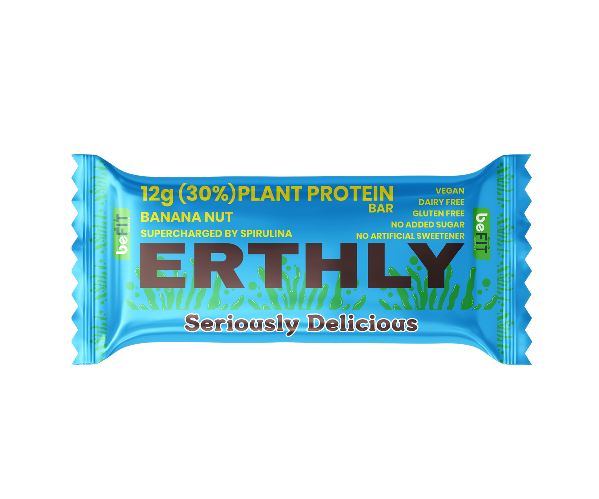 ERTHLY by Befit Banana Nut plant protein bar 40g single pack