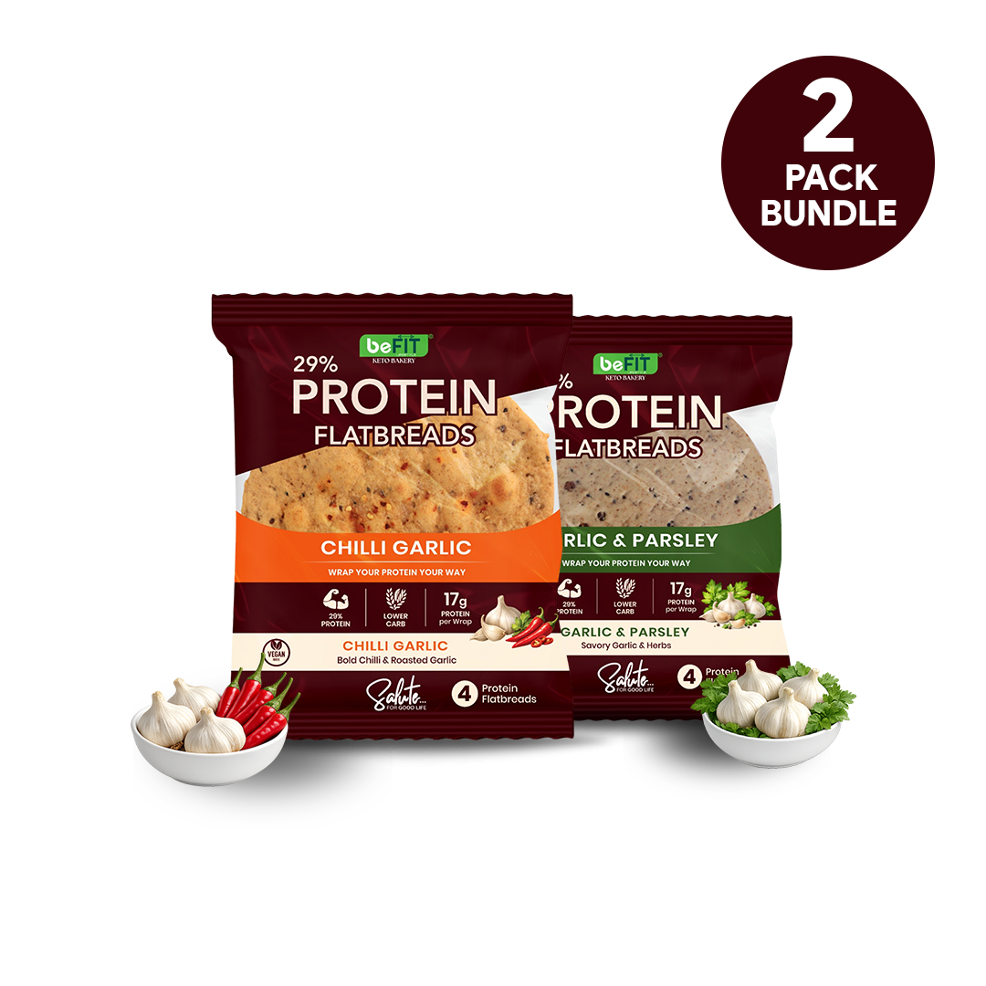 Befit Protein Flatbreads — Garlic Lovers Mix (2 Flavours, 8 Flatbreads)