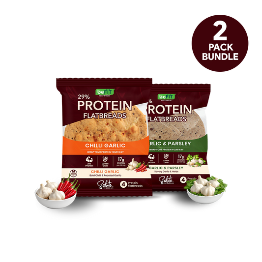 Befit Protein Flatbreads — Garlic Lovers Mix (2 Flavours, 8 Flatbreads)