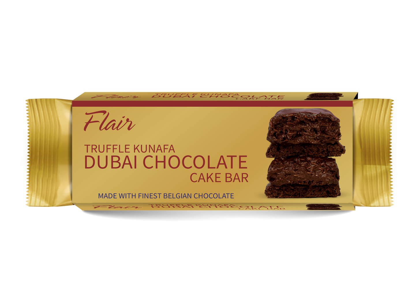 Flair Dubai Truffle Kunafa Chocolate Cake Bar - 55gm