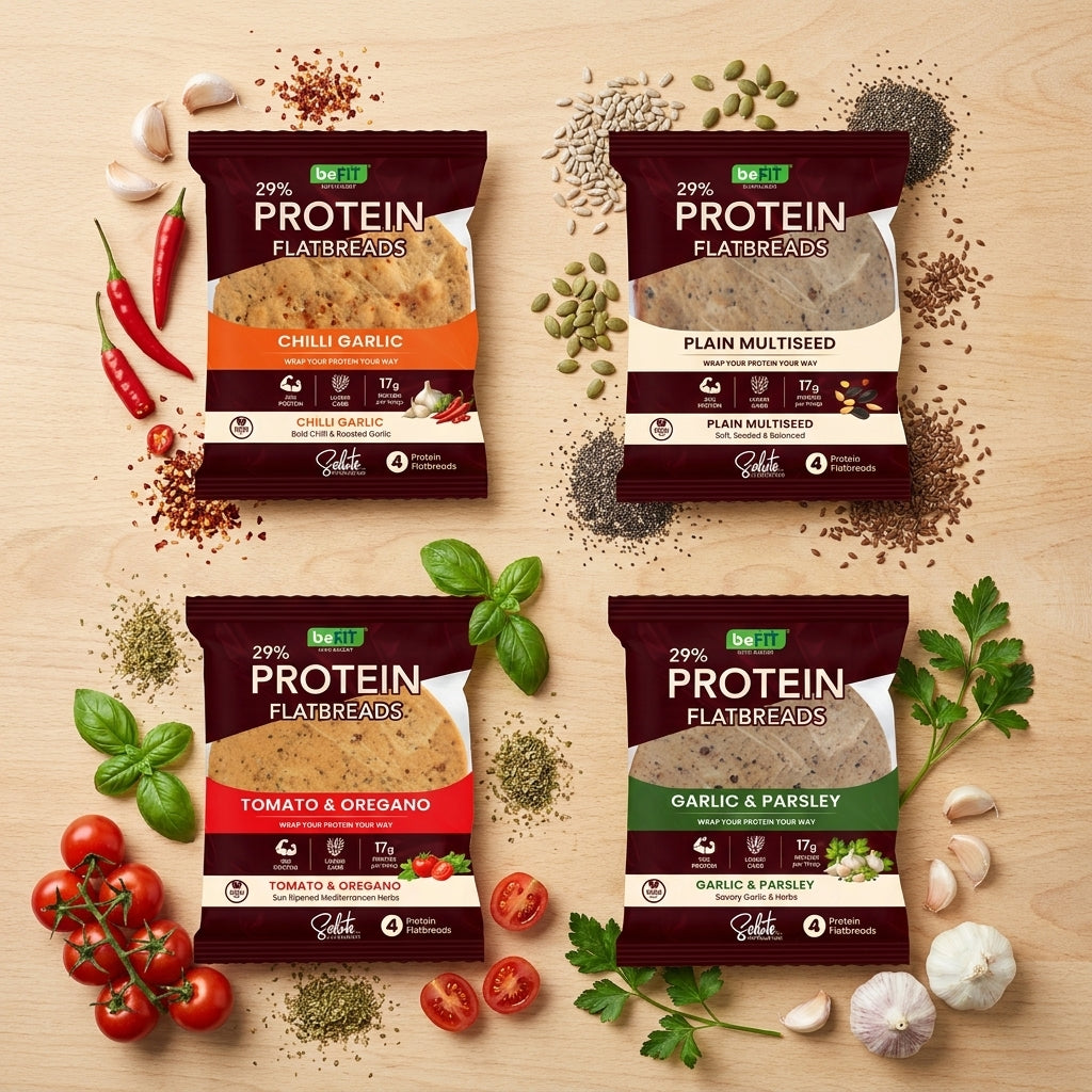 Befit Protein Flatbreads — Herby Classics Mix (2 Flavours, 8 Flatbreads)