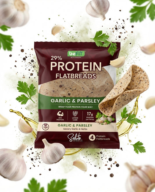 Befit Protein Flatbreads Garlic & Parsley (4 Pack)