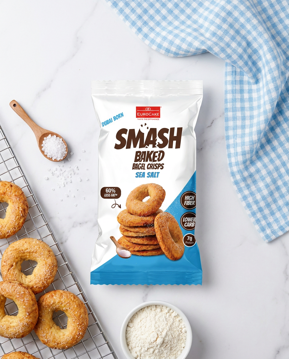 SMASH Baked Bagel Crisps Sea Salt 40g