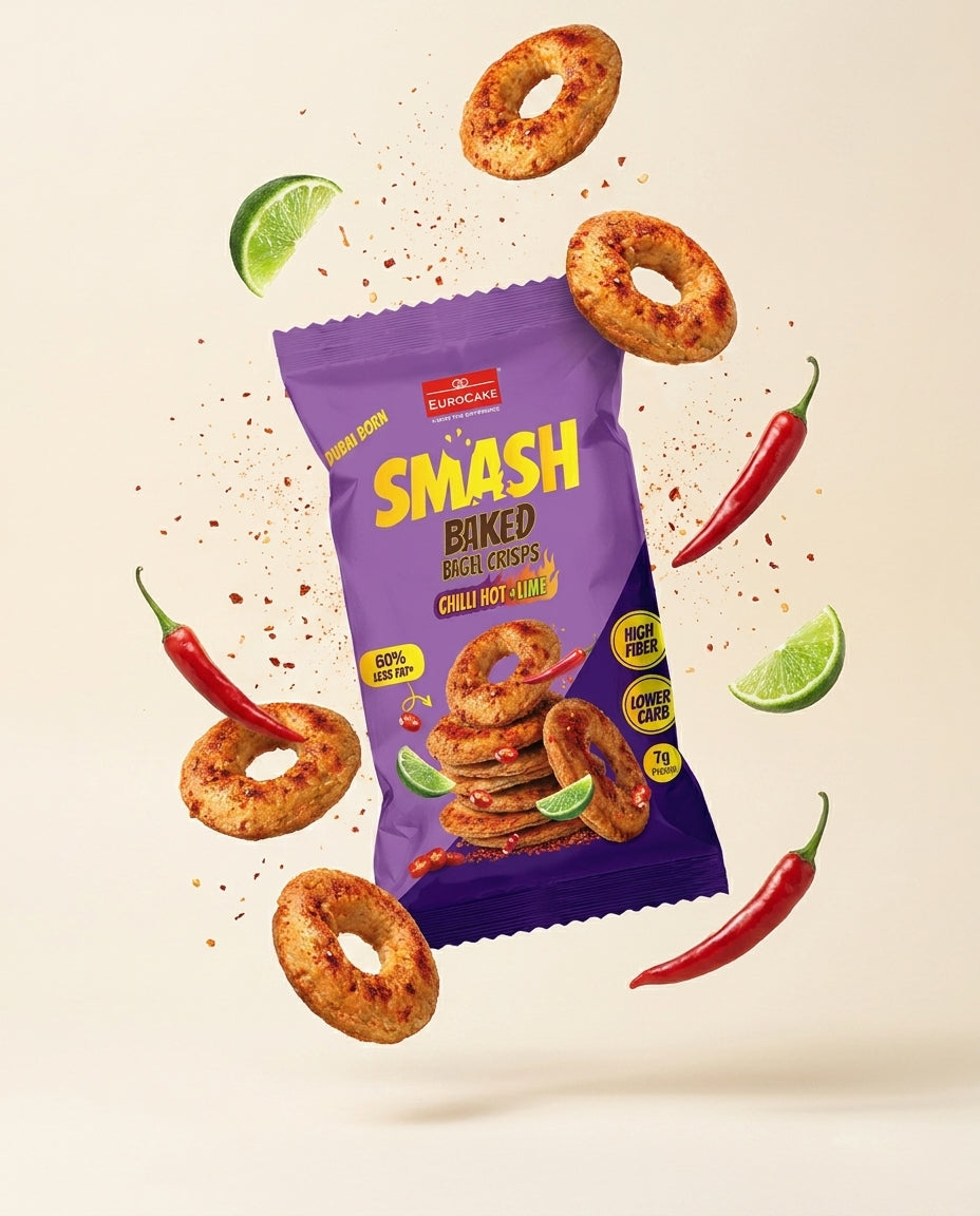 SMASH Baked Bagel Crisps Chilli Hot + Lime 40g