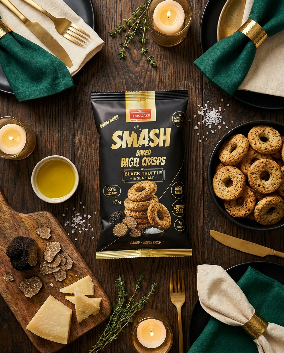 SMASH Baked Bagel Crisps Black Truffle and Sea Salt 40g