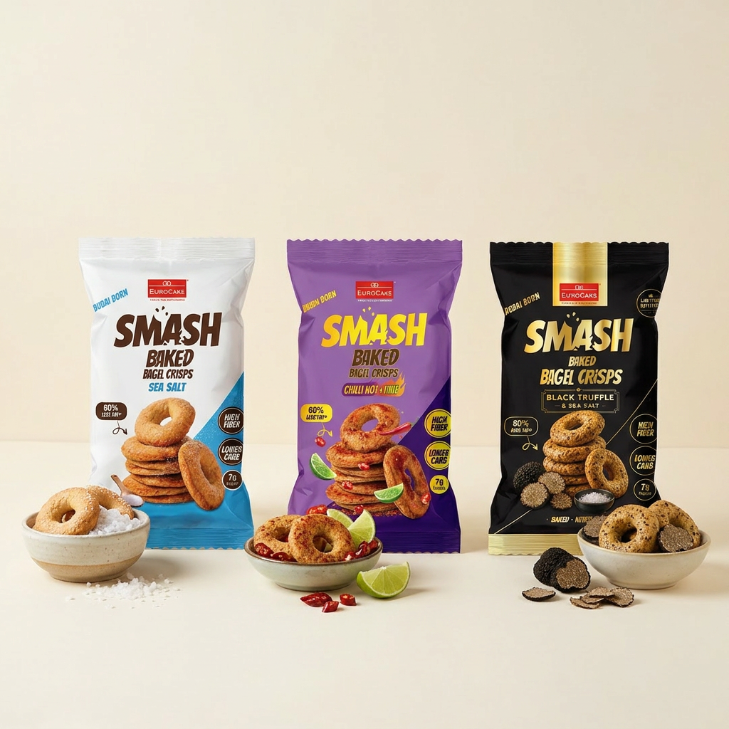 SMASH Baked Bagel Crisps Black Truffle and Sea Salt 40g