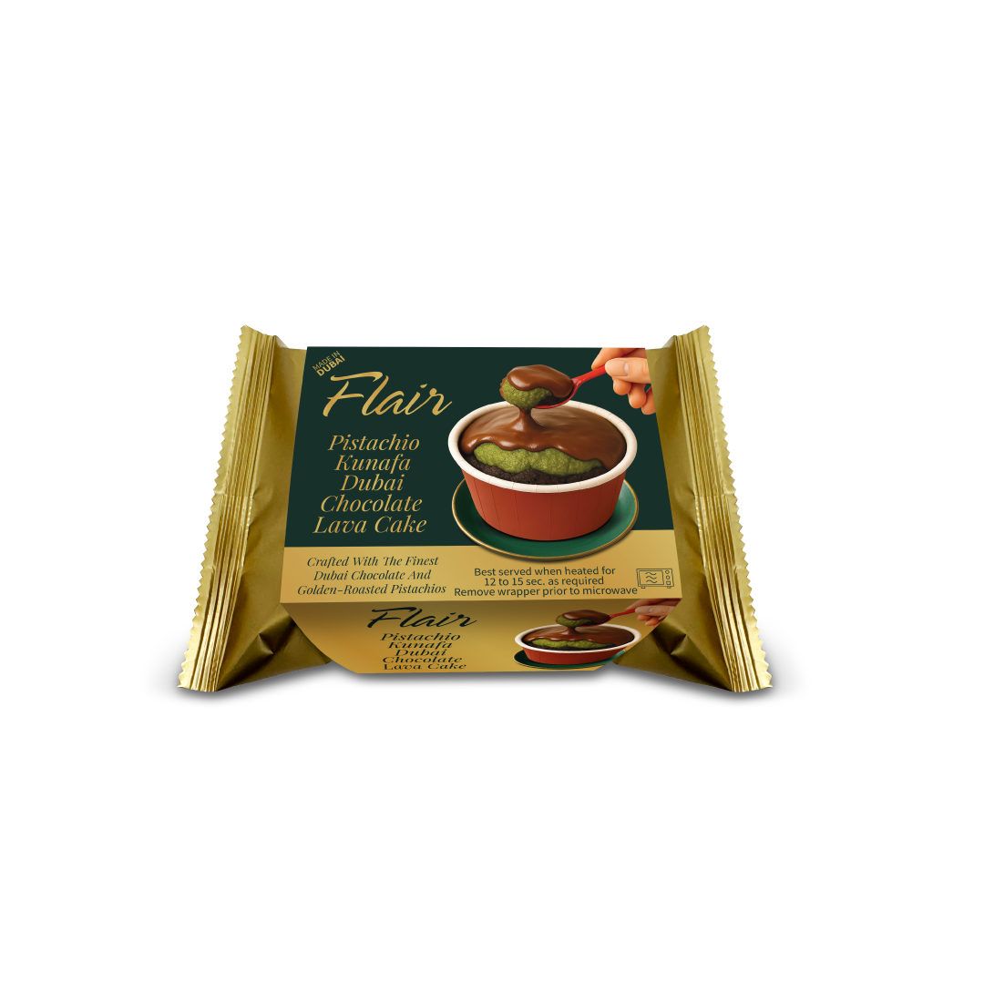 Flair Dubai Pistachio Kunafa Chocolate Lava Cake 60gm
