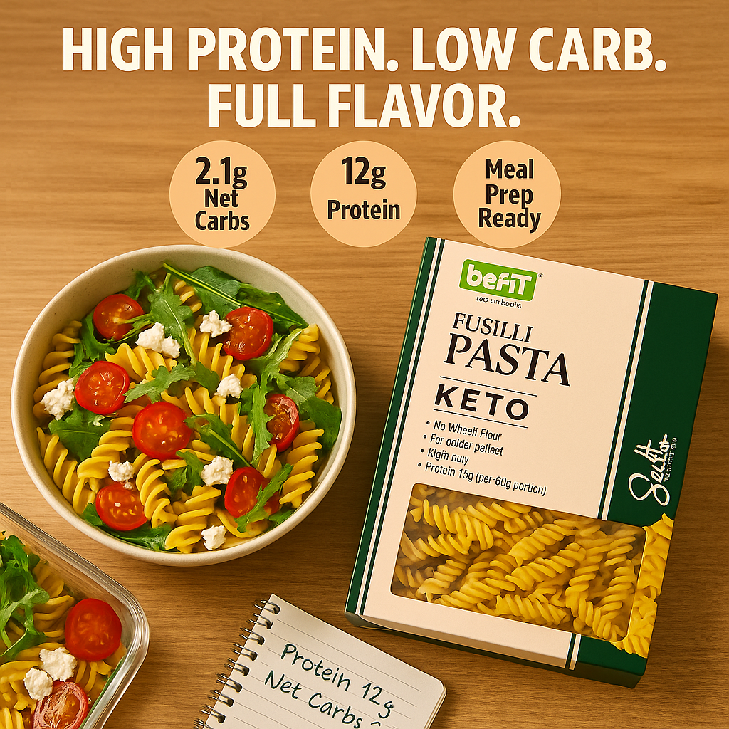 Befit Keto Pasta Duo — Macaroni + Fusilli (2 x 200gm)