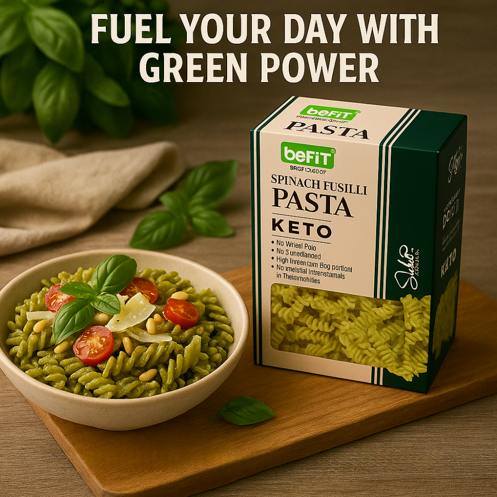 Befit Keto Pasta Duo — Macaroni + Spinach Fusilli (2 x 200gm)