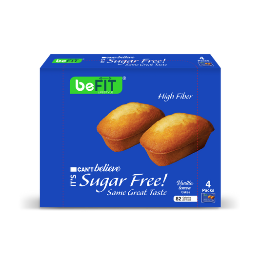 Befit Sugar-Free Cake Vanilla Lemon - 4pcs Box (184gm)