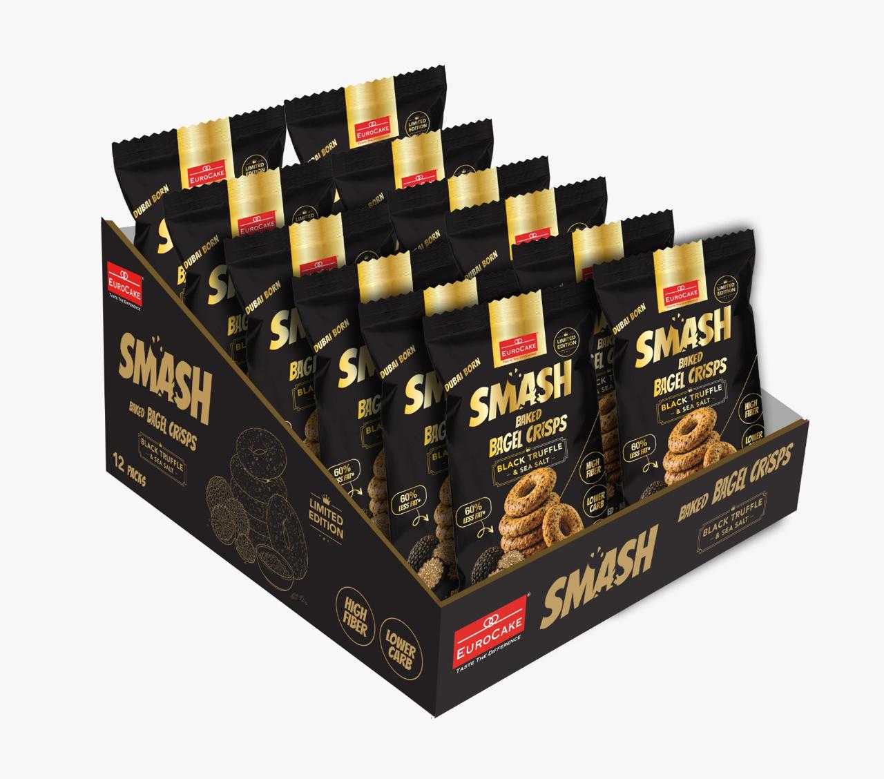 SMASH Baked Bagel Crisps Black Truffle and Sea Salt 40g