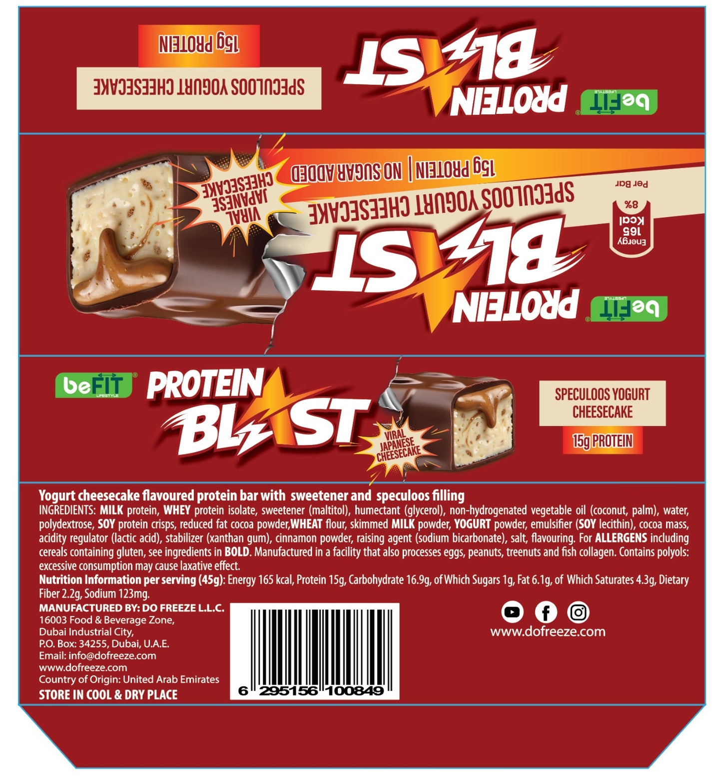 Befit Protein Blast Yogurt Cheesecake 45g