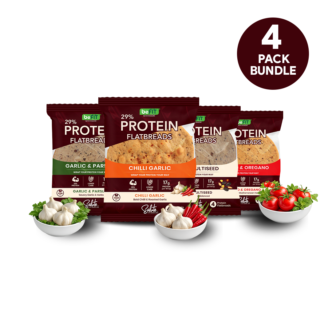 Befit Protein Flatbreads — All 4 Flavours Variety Pack (16 Flatbreads)